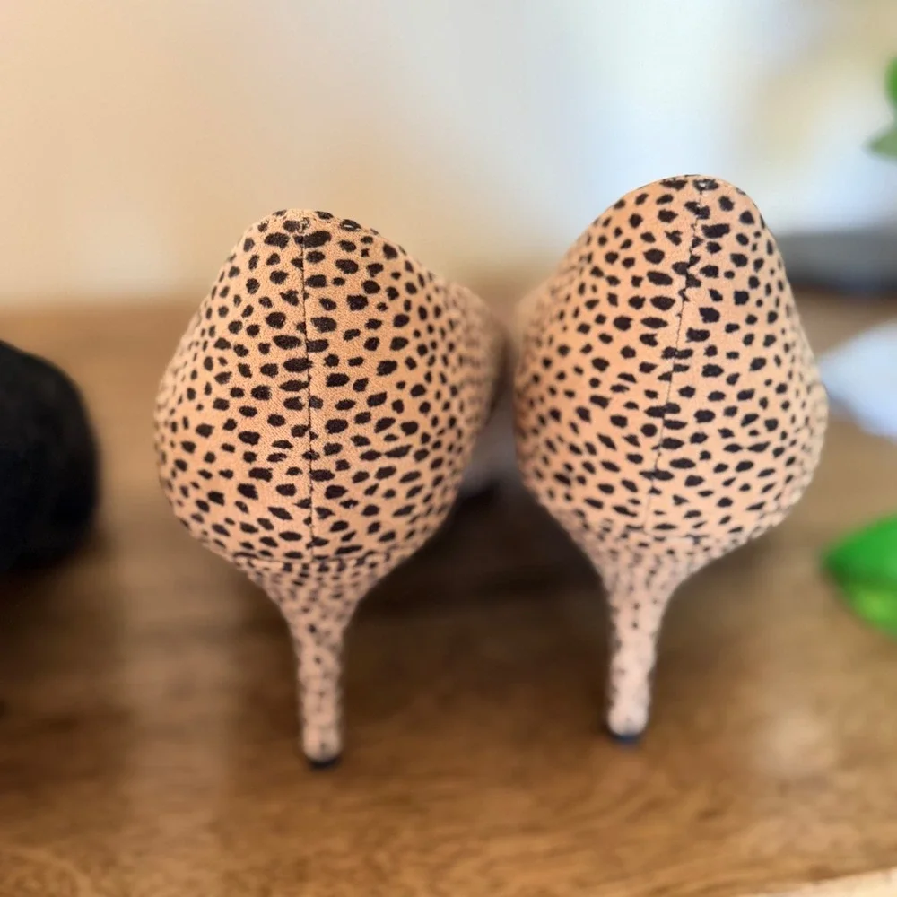 Women's Pump Heels Bundle Size 8 Black & Animal Print Office Career Shoe Neutral